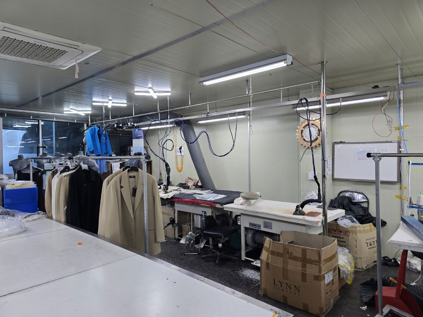 Garment repair and finishing area in Korea